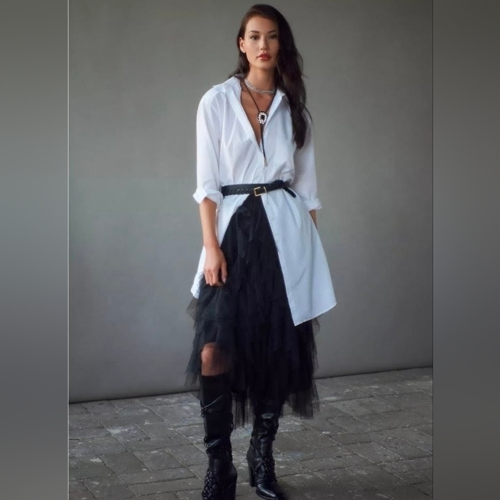 NIB Anthro Undiscoreved Eye Maxi Tunic White Poplin Buttomdown Various Sizes